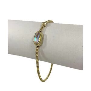 Kendra Scott Gold Plated Dichroic Glass Grayson Beaded Stretch Bracelet